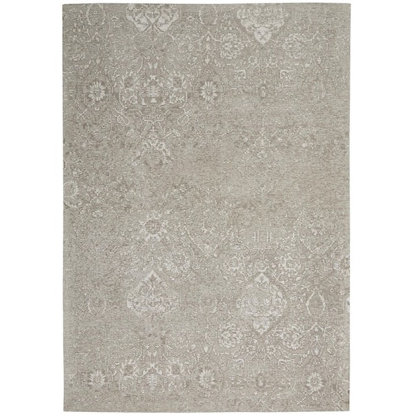 Unbranded Gray Polypropylene 5 ft. x 7 ft. Abstract Indoor Area Rug