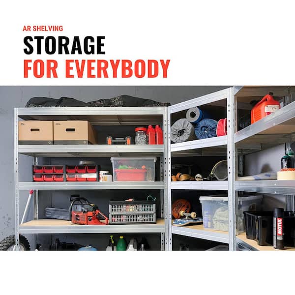 4-Tier Galvanized Steel Garage Storage Corner Shelving Unit in Silver with HDF Racks (36 in. W x 71 in. H x 36 in. D)