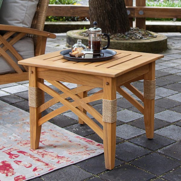 Cambridge Casual Carmel Teak Wood Outdoor Side Table