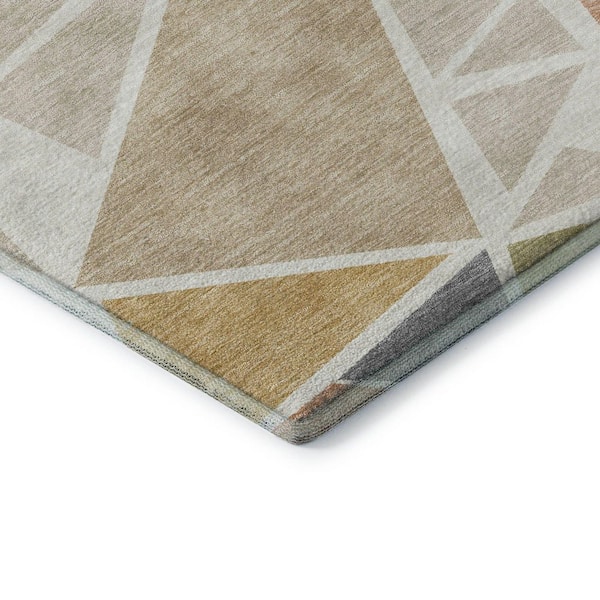 Mayfield Premium Machine Washable Abstract AMF1039 Ivory 10 ft. x 14 ft. Area Rug