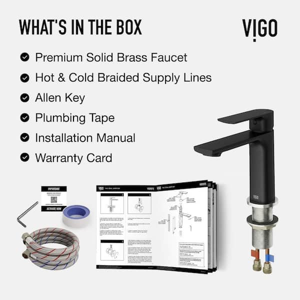 VIGO Davidson Single Handle Single-Hole Bathroom Faucet in Matte