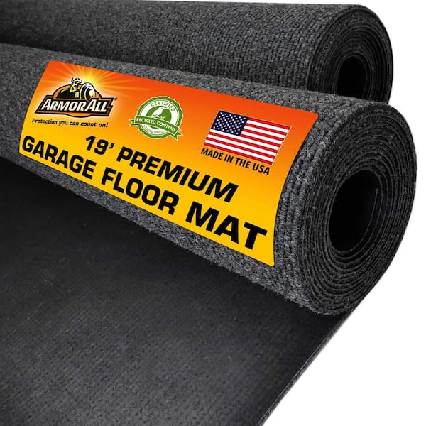 7 ft. 6 in. W x 19 ft. L (Combined Size) Charcoal Grey Commercial/Residential Polyester Garage Flooring Rolls