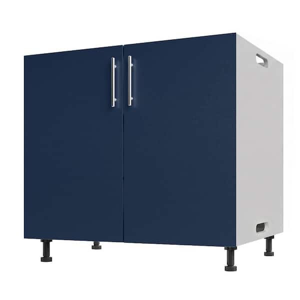 Miami Weatherboard 36 in. X 27 in. X 34.5 in Outdoor Base Cabinet Full Height in Sapphire Blue Matte