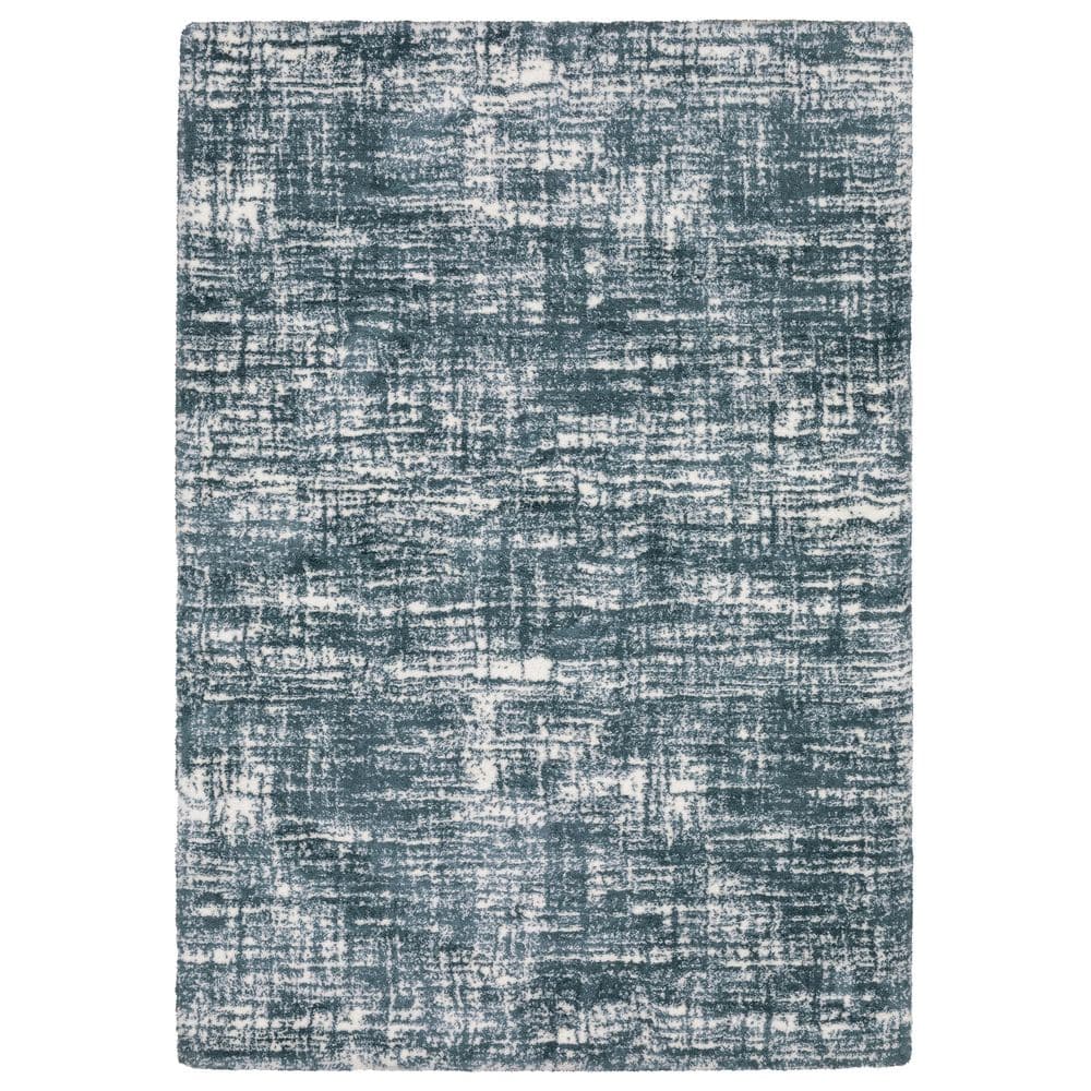 Gale Blue/Ivory 4 ft. x 6 ft. Abstract Etched Lines Gridwork Polyester Indoor Area Rug price history on PriceWatchPro