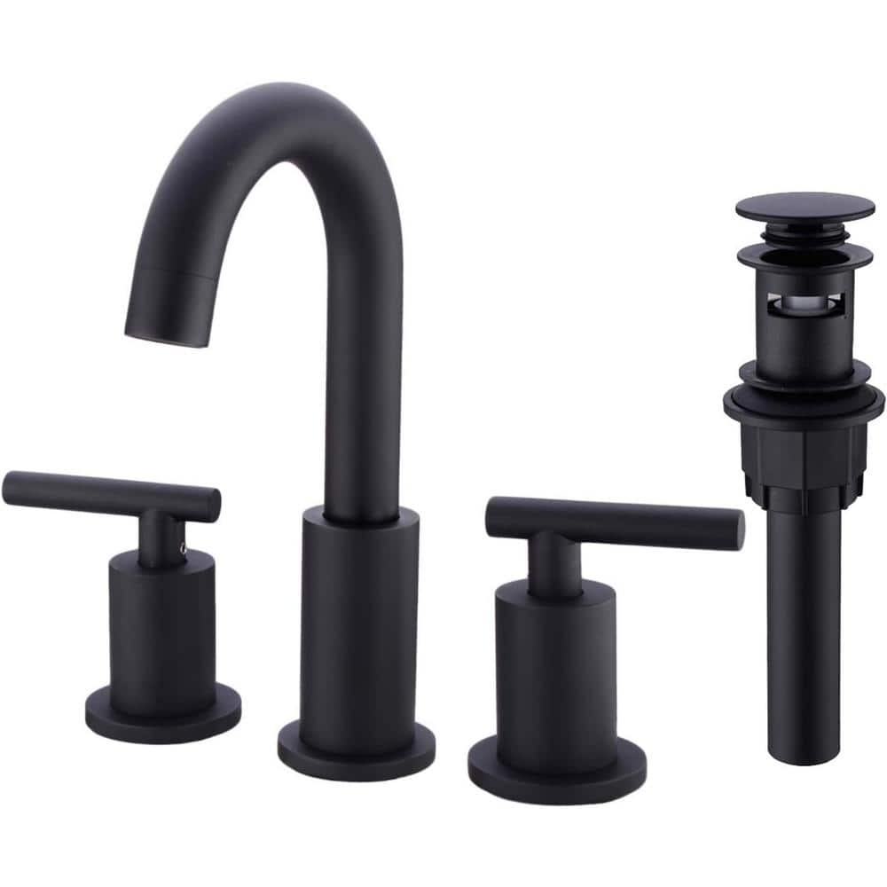 Pieces-3 Bathroom Accessory Sets, Black 5 in. 2-Handle 8 in. Universal Bath