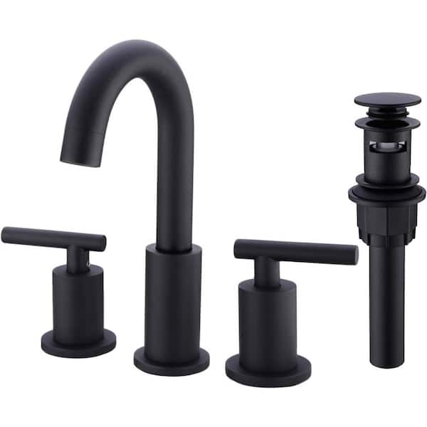 Dyiom Pieces-3 Bathroom Accessory Sets, Black 5 in. 2-Handle 8 in. Universal Bathroom Sink Faucet