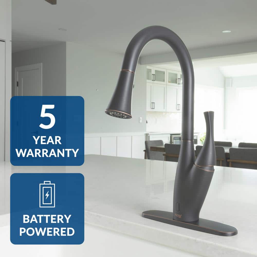 Oil-Rubbed Bronze Pull-Down Kitchen Faucet with Spray