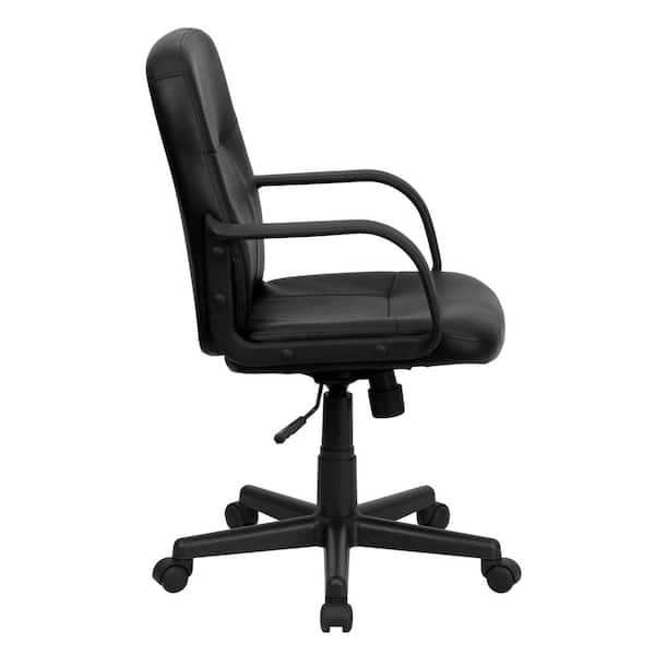 Carnegy Avenue Vinyl Swivel Office Chair in Black CGA-H-0043-BL-HD