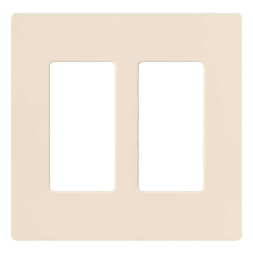 Lutron Claro 2 Gang Wall Plate for Decorator/Rocker Switches, Gloss
