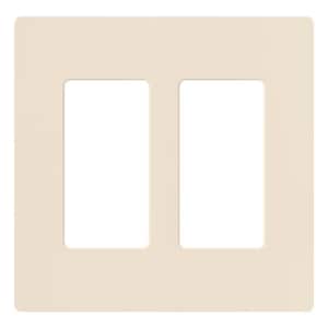Claro 2 Gang Wall Plate for Decorator/Rocker Switches, Gloss, Light Almond (CW-2-LA) (1-Pack)