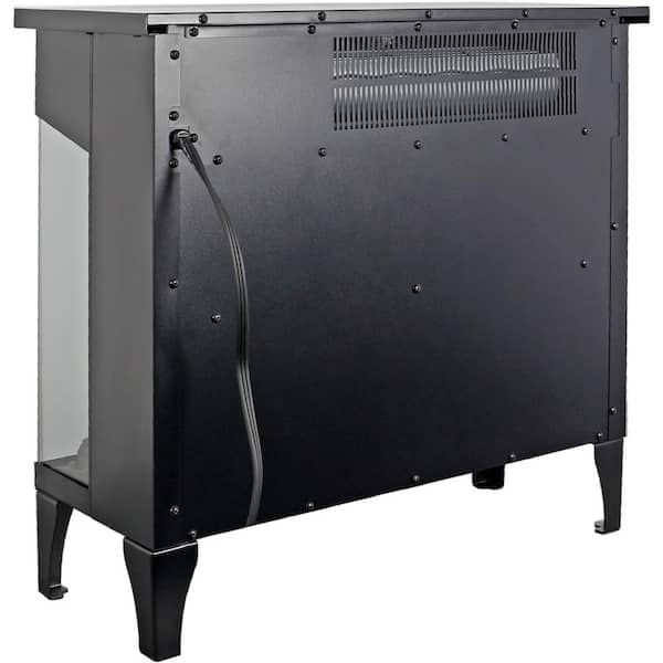 5,000 BTU 24 in. 400 sq. ft. Freestanding 3-Sided Glass Electric Fireplace in Black with Remote Control