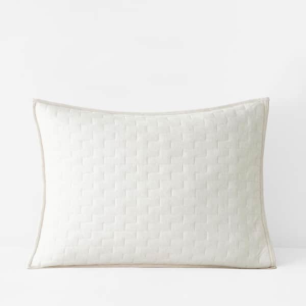 Air Layer Off White Cotton Blend Standard Sham