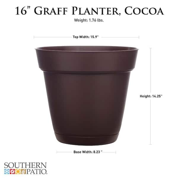 Southern Patio Unearthed Large 17 in. x 19 in. Fiberglass Tall Planter  GRC-081692 - The Home Depot