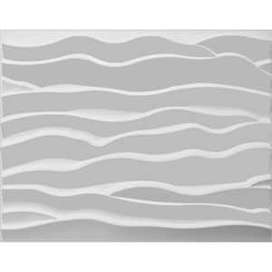Falkirk Fifer 31 in. x 25 in. Paintable Off White Abstract Waves Fiber Decorative Wall Paneling (10-Pack)