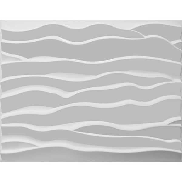 Dundee Deco Falkirk Fifer 31 in. x 25 in. Paintable Off White Abstract Waves Fiber Decorative Wall Paneling (5-Pack)