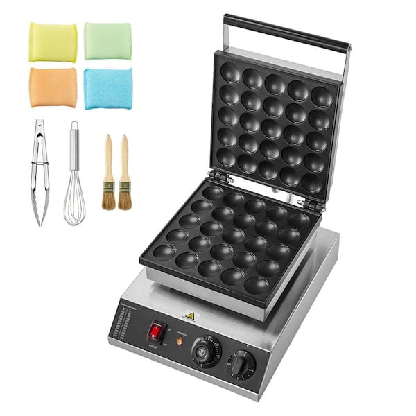 Mini Dutch Pancake Maker, 1700 W Electric Grill, Temp & Time Control, Non-stick Stainless Steel, Waffle Makers