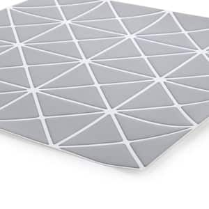 Self-Adhesive 10 x 10 in. Grey 6-Pieces Peel and Stick Geometric Wall Tiles