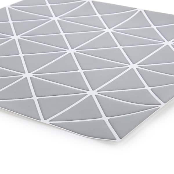 Unbranded Self-Adhesive 10 x 10 in. Grey 6-Pieces Peel and Stick Geometric Wall Tiles