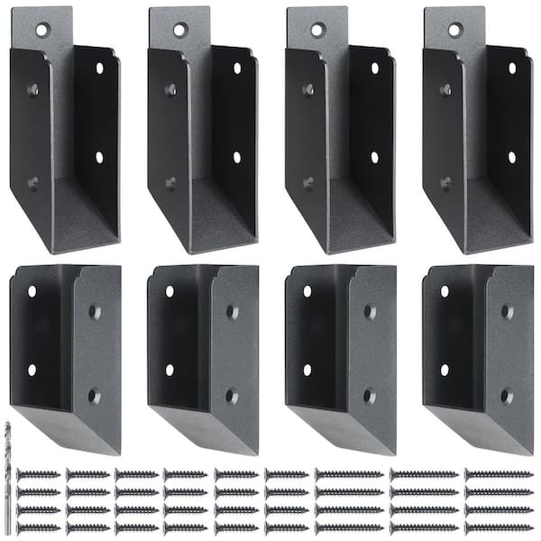Stainless Steel 2 x 4 Deck Railing Stair Connectors 32.5° with Black Powder Coating Rustproof 4 Pair