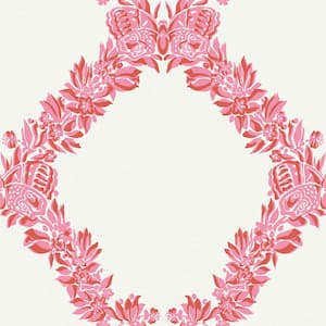 Pink Valentino Wreath Peel and Stick Wallpaper Sample