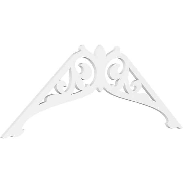 Ekena Millwork 1 in. x 72 in. x 30 in. (10/12) Pitch Carrillo Gable Pediment Architectural Grade PVC Moulding