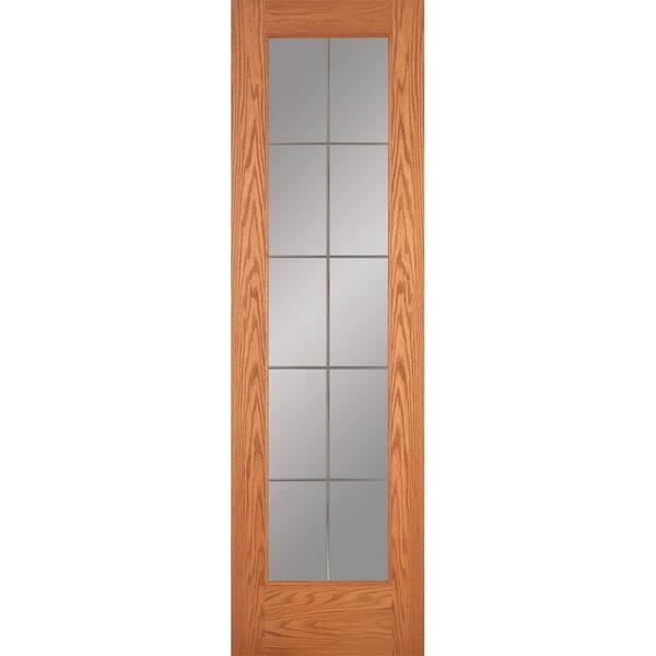 Feather River Doors 24 in. x 80 in. 10 Lite Illusions Woodgrain Unfinished Oak Interior Door Slab