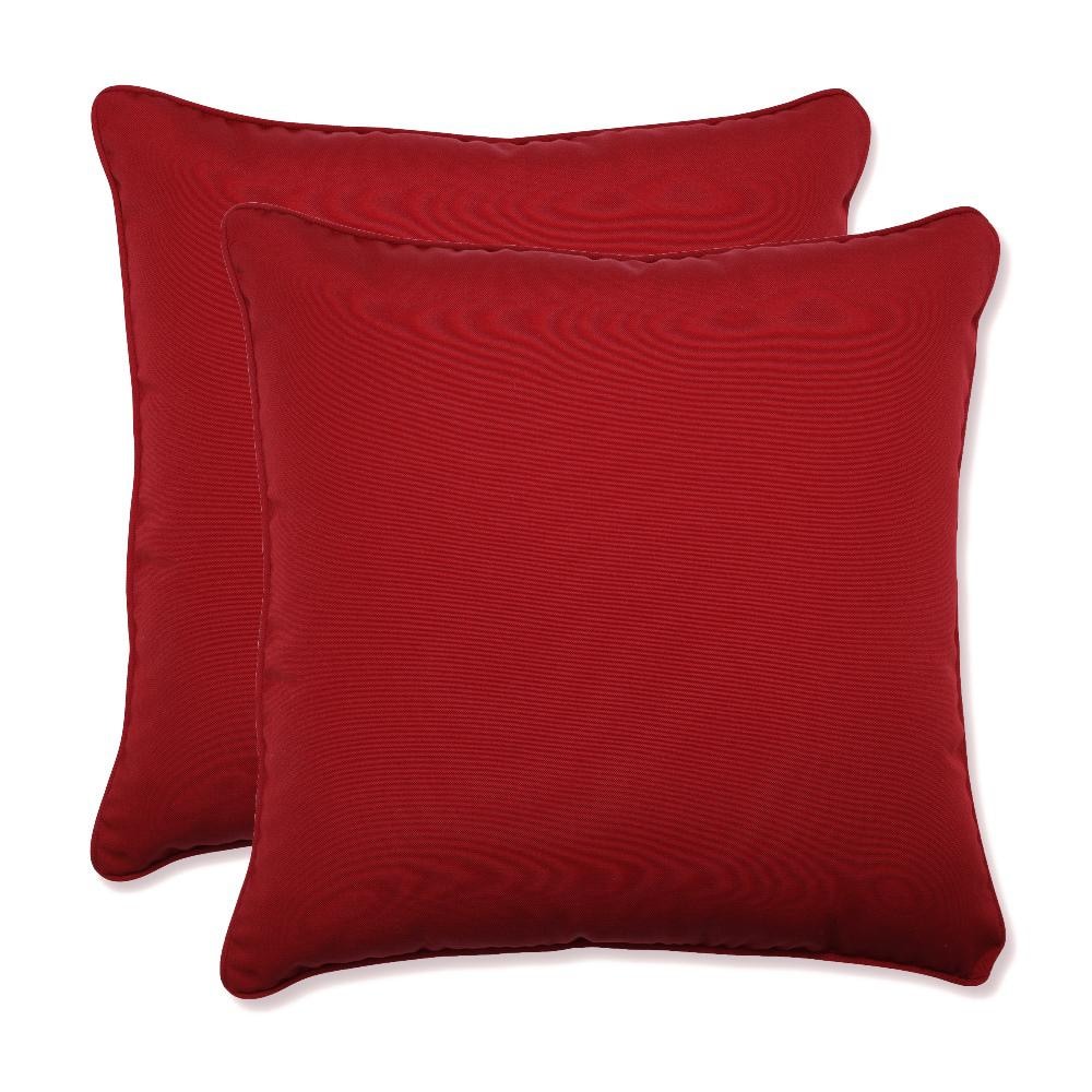 Pompeii Red 18.5" Square Outdoor Throw Pillows Set