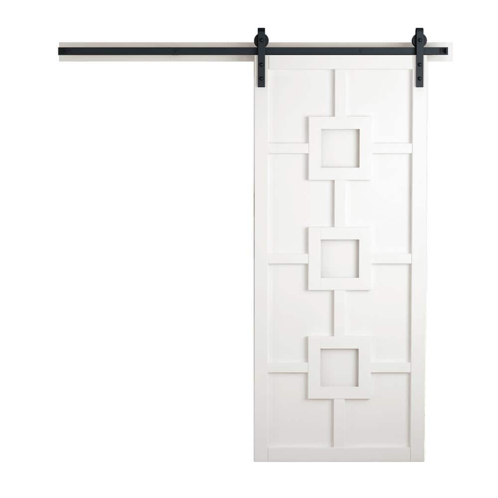 VeryCustom 30 in. x 84 in. The Mod Squad Primed Wood Sliding Barn Door
