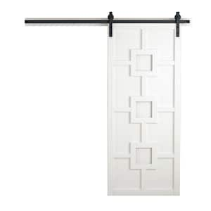 36 in. x 84 in. Mod Squad Primed Wood Sliding Barn Door with Hardware Kit