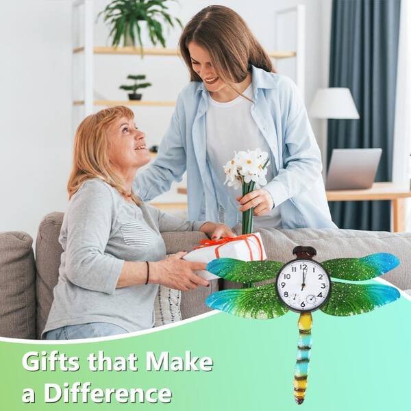6.3 in Outdoor Wall Clock with Thermometer and Humidity, Silent