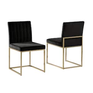 Jacobsen Black Velvet Armless Chairs (Set of 2)
