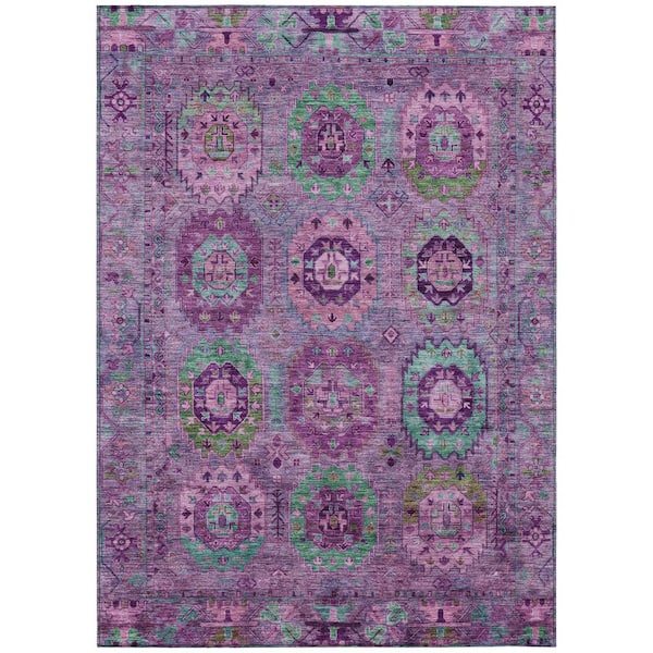 Chantille Machine Washable Indoor/Outdoor Abstract ACN2228 Purple 5 ft. x 7 ft. 6 in. Area Rug