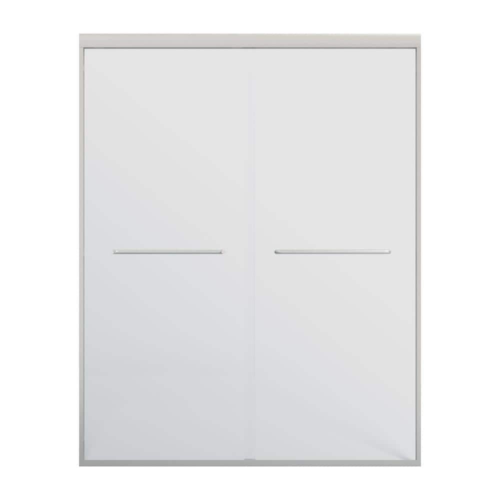 56-60 in. W x 72 in. H Semi Frameless Double Sliding Shower Door in Brushed Nickel, 5/16 in. Clear Tempered Glass price history on PriceWatchPro