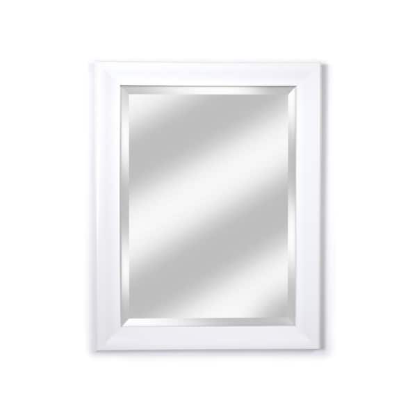 Alpine Art & Mirror Medium Rectangle White Beveled Glass Modern Mirror (27 in. H x 21 in. W)