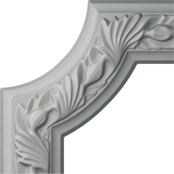 6 in. x 3/4 in. x 6 in. Urethane Milton Running Leaf Panel Moulding Corner (Matches Moulding PML02X00MI)