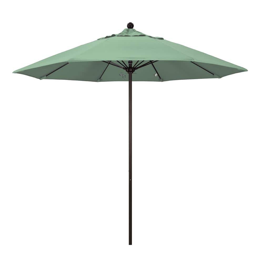 9 ft. Fiberglass Market Pulley Open Bronze Patio Umbrella in Spa Pacifica price history on PriceWatchPro