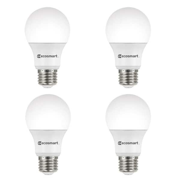 EcoSmart 40-Watt Equivalent A19 Dimmable Energy Star LED Light Bulb Daylight (4-Pack)