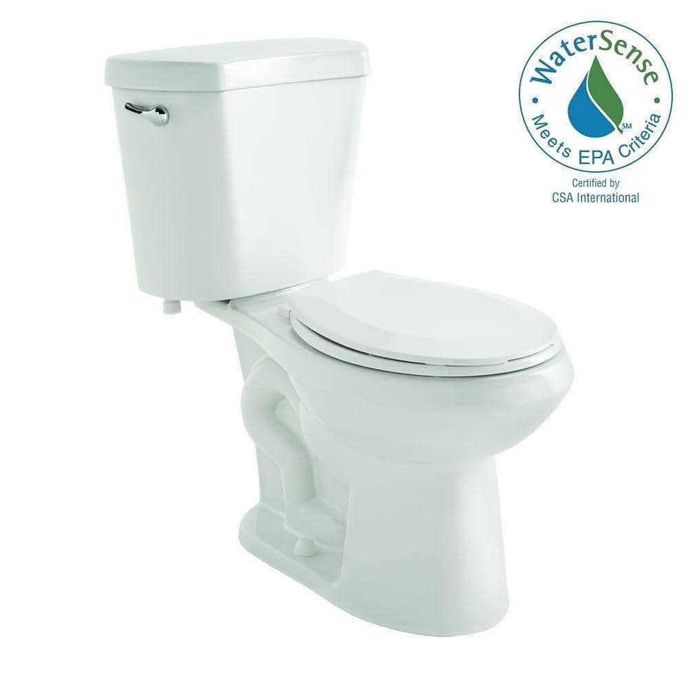 Glacier Bay 2-piece 1.28 GPF Single Flush Elongated Toilet in White TL ...