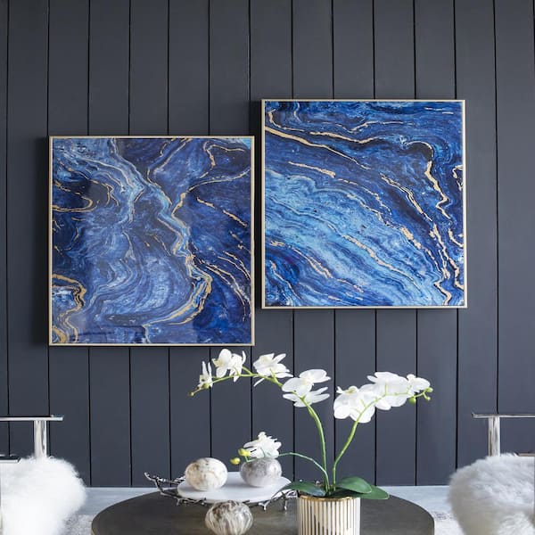 額アート Gold Framed Art Print Wall Art Painting, Unique Marbled Design 40