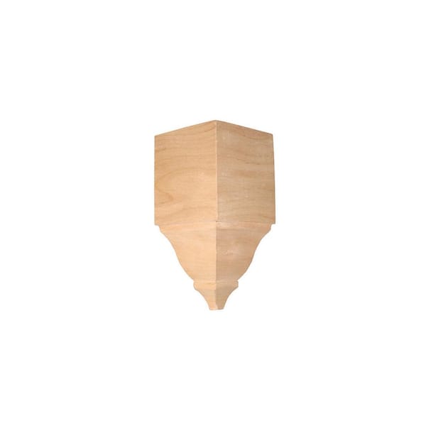HOUSE OF FARA 5-3/4 in. D x 2-3/4 in. W x 2-3/4 in. L Unfinished Maple Wood IS Crown Corner Block