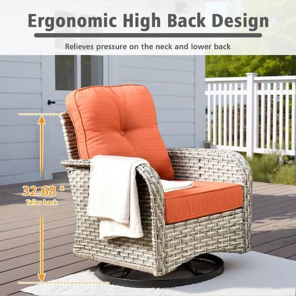 XIZZI Chroma 8 Pieces Pieces Wicker Outdoor Patio and Swivel