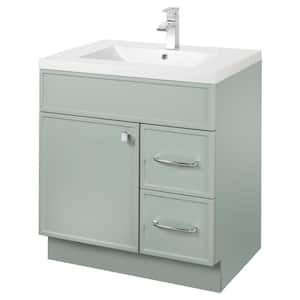 Shades 30 in. W x 21 in. D x 36 in. H Sage Green Wall-Mounted Rectangle Basin with Vanity Top