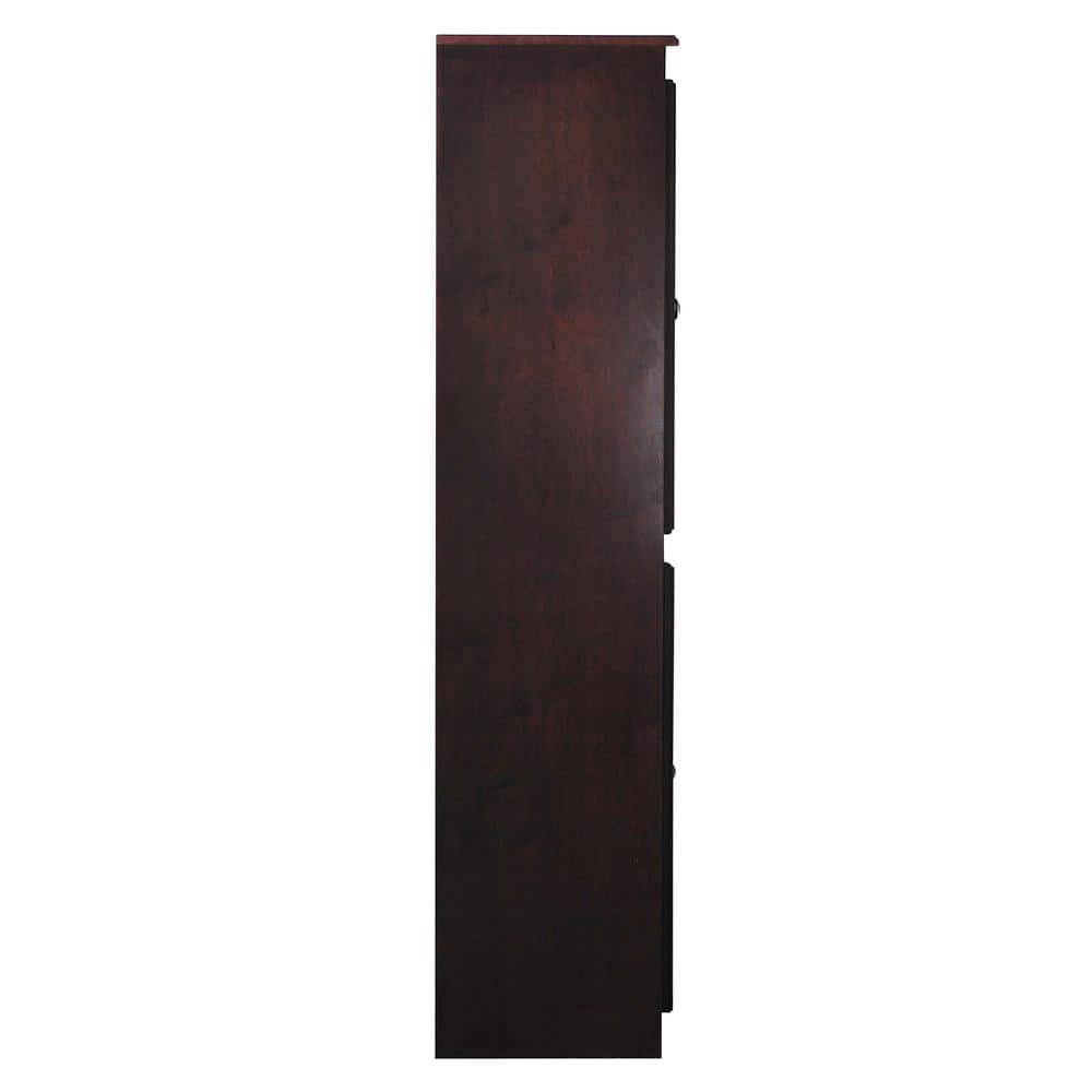 Cherry Finish Adjustable 72" Wood Storage Cabinet