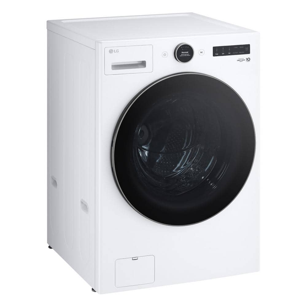 White High Efficiency Smart Front Load Washer with Steam Setting