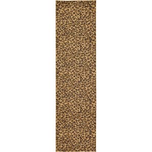 Wildlife Leopard Light Brown 2' 7 x 10' 0 Runner Rug
