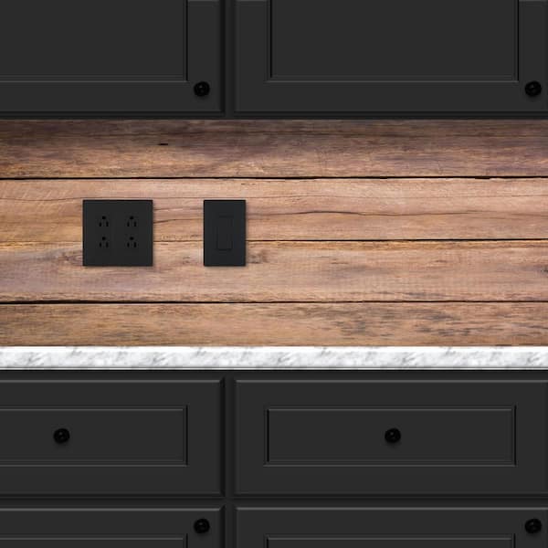 radiant 1-Gang 1-Decorator/Rocker Screwless Wall Plate, Black