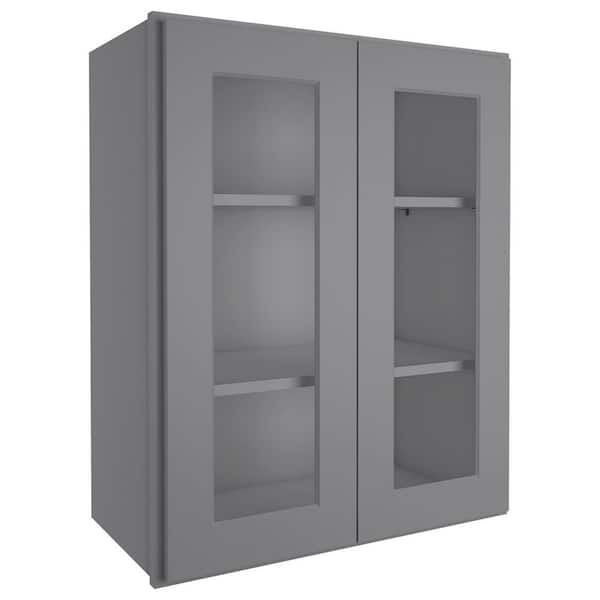 HOMEIBRO 24 in. W x 12 in. D x 30 in. H in Shaker White Plywood Ready to Assemble Wall Cabinet 2-Doors 3-Shelves Kitchen Cabinet