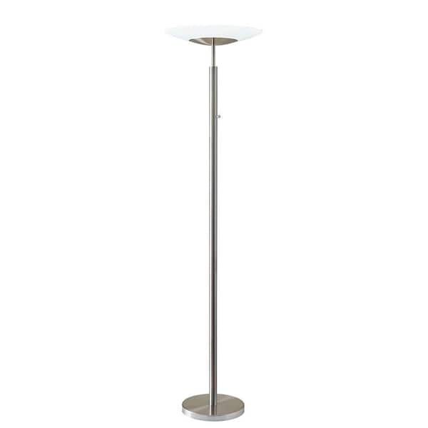 Adesso Stellar 72 in. Silver LED Torchiere