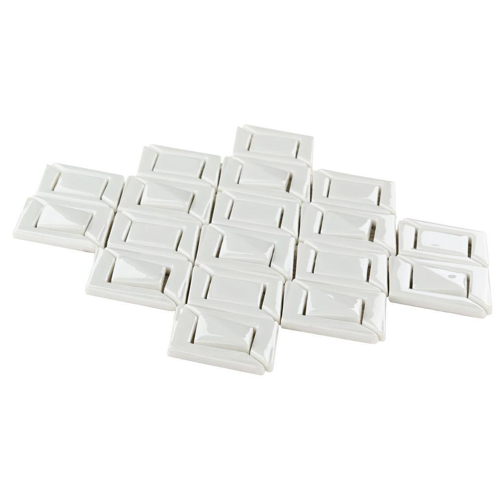 Glacier White Irregular Glass Mosaic Tile Sheet