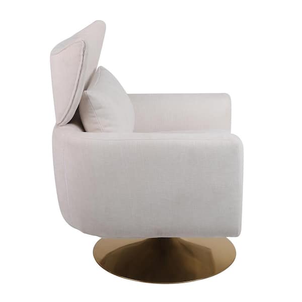 Dave Upholstered Swivel Accent Chair Beige and Matte Black – Discount  Furniture Connection